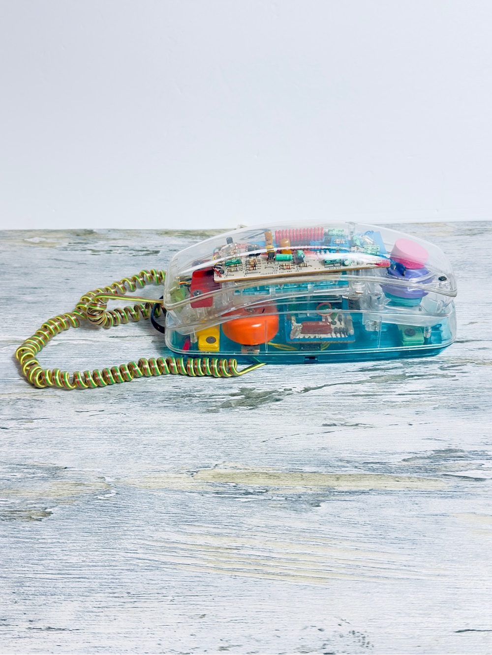 Unisonic Model No. 6900 Transparent  Landline telephone with Colorful Internals